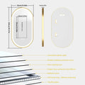Axyaa Oval LED Bathroom Mirror Gold Frame Anti-fog 3-Color IP56 800/1000/1200MM