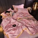 Axyaa Ice Silk Quilted Bedspread - Simple European Style, Cool Summer Quilt