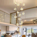 Axyaa Crystal Chandelier Stair Pendant Lamp Living Room Interior Lighting