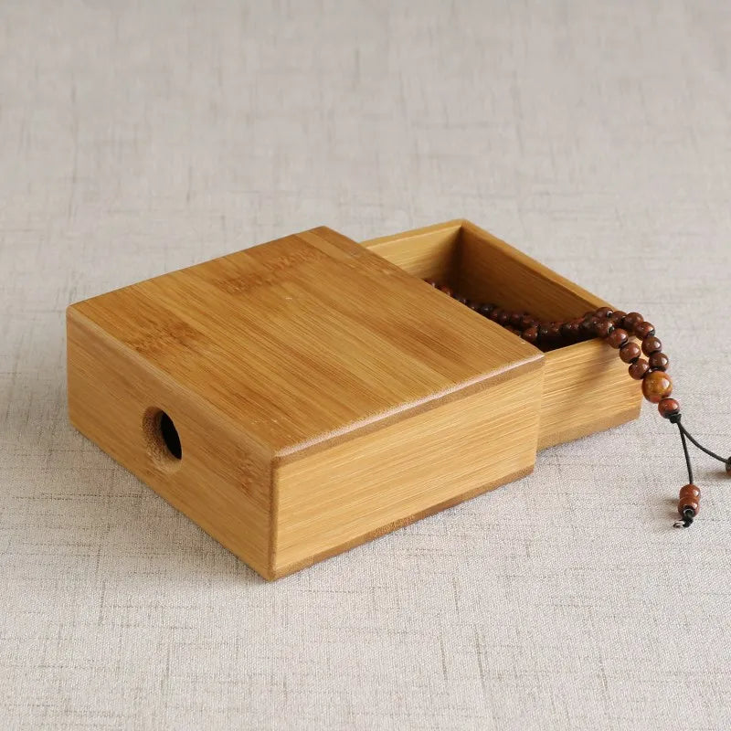 Axya Bamboo Jewelry Box: Small, Simple, Elegant Storage for Bracelets and Beads