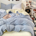 Axyaa Washed Cotton Duvet Set with Fitted Sheet Style & Pillowcase
