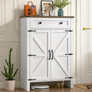 Axyaa 5-Tier Wooden Shoe Storage Cabinet with Adjustable Shelves and Drawer