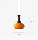 Axyaa Retro Glass Chandelier Light Fixture Solid Wood Pendant Lamp