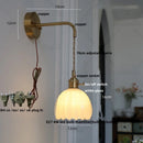 Axyaa Smoke Gray Glass LED Wall Light Fixture with Pull Chain Switch, Minimalist Design