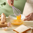 Axyaa Wooden Handle Silicone Whisk Mixer - Kitchen Baking Tool