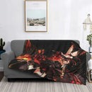 Axyaa Winter Anime Style Kurumi Blanket: Super Warm Flannel Throw for Bed & Couch