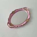 Axyaa Oval Mirror Tray Jewelry Organizer for Makeup and Decor