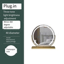 Axyaa Light-Up Vanity Mirror with Smart Touch Control, 3 Colors, 360° Rotation