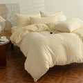 Axyaa Shell Bedding Set - Embroidered Solid Color Four Piece Set