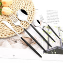 Axyaa Stainless Steel Cutlery Set - Black Silver Dinnerware Flatware Tableware Kit