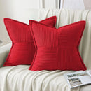 Axyaa Corduroy Throw Pillow Cover 45x45cm Splicing Design for Home Décor