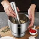 Axya 304 Stainless Steel Garlic Masher Stone Mortar for Household Grinding
