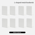 Axyaa White Metal Book Ends: Stylish Book Dividers for Shelves, Home Office
