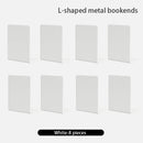 Axyaa White Metal Book Ends: Stylish Book Dividers for Shelves, Home Office