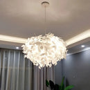 Axyaa Feather Round LED Chandelier for Modern Living Spaces