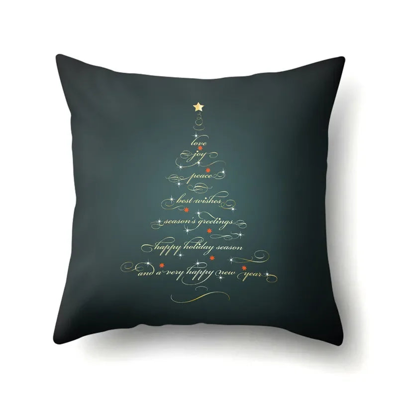 Axyaa Christmas Santa Claus Print Pillow Cover 45X45CM
