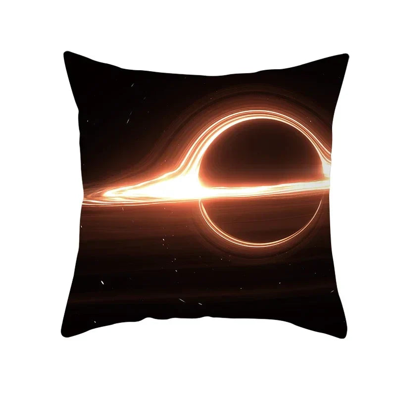 Axyaa Black Hole Polyester Pillowcase - Home Decor Cushion Cover for Sofa, 45X45CM
