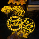 Axyaa LED Cake Topper Night Light, Happy Birthday & Valentine's Day Cake Decoration