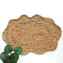 Axyaa Corn Husk Placemat Straw Woven Table Mat Curved Stitch Decorative Insulation