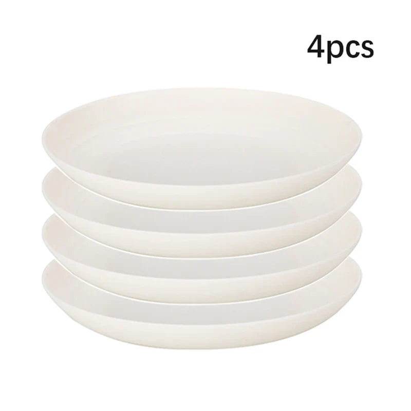 Axyaa White Plastic Tableware Set: Plate, Bowl, Cup, Fruit Plate, Dessert Plate, Salad Bowl, Drink Cup