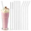 Axyaa Glass Straws Set - High Borosilicate Bent 8pcs Drinking Straw Pack