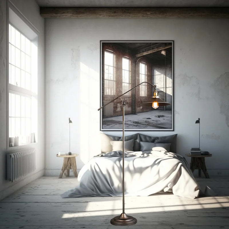 Axyaa Metal Retro Floor Lamp LED Lighting for Modern Living Room Bedroom
