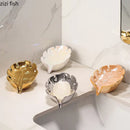 Axya Ceramic Leaf Soap Dish Bathroom Accessories Holder Tray Storage