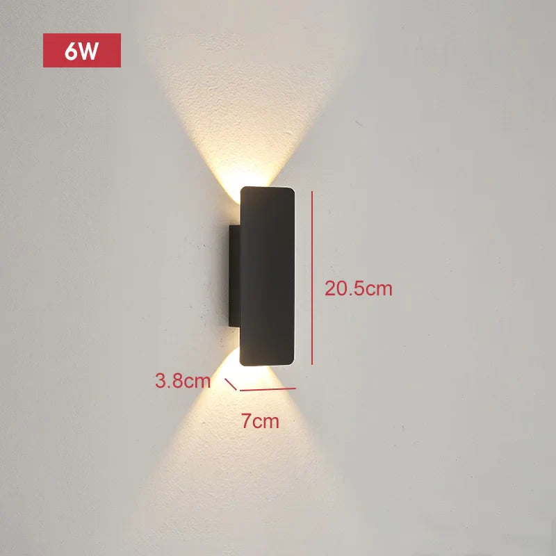 Axyaa 18W LED Waterproof Black Wall Lamp for Bedroom and Outdoor Lighting