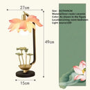 Axyaa Lotus Table Lamp - Chinese Style Art Decor for Living Room, Bedroom, Study