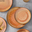 Axyaa Yellow Ceramic Steak Pasta Dessert Salad Plates Set Vintage Italian Tableware