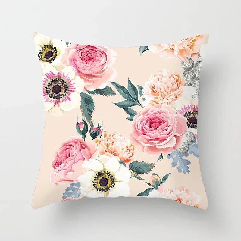 Axyaa Rose Flowers Cushion Cover 45*45cm Home Decor Sofa Car Pillow Cover