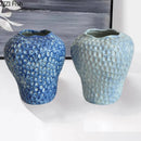 Axyaa Strawberry Blue Porcelain Vase | Table Decoration & Room Floral Vases