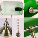 Axyaa Retro Industrial Green Glass Banker Table Lamp