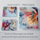 Axyaa Watercolor Floral Microfiber Bedding Set - Soft Duvet Cover for Bedroom