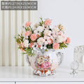 Axyaa Ceramic Vase & Flower Arrangement Set - Home Decor Crafts