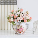 Axyaa Ceramic Vase & Flower Arrangement Set - Home Decor Crafts
