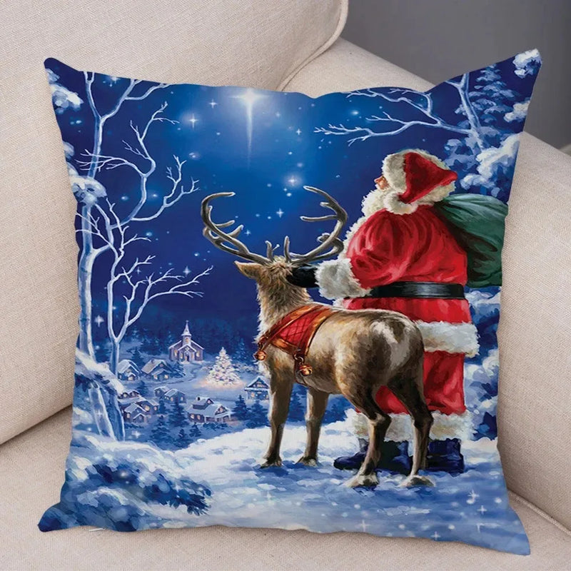 Christmas Santa Claus Pillowcase - Axyaa Christmas Day Party Sofa Decoration Gift
