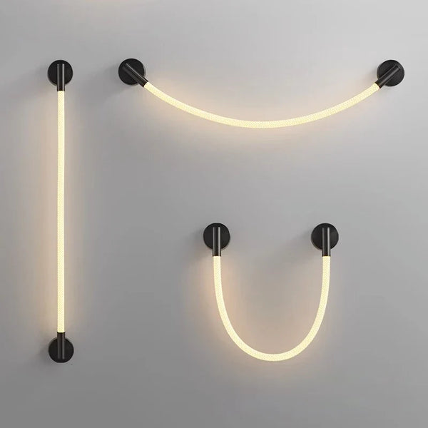 Axyaa Nordic Bedroom LED Neon Wall Lamp - 360 Degree Soft Silicone Woven Light