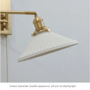 Axyaa Nordic Brass Swing Arm LED Wall Sconce for Bedroom, Living Room & Study
