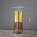 Axyaa Gold Metal Glass Vase - Round Flower Arrangement Home Decor