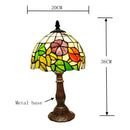 Axyaa 8-Inch Petunia Tiffany Style Table Lamp with Hand-welded Art Glass