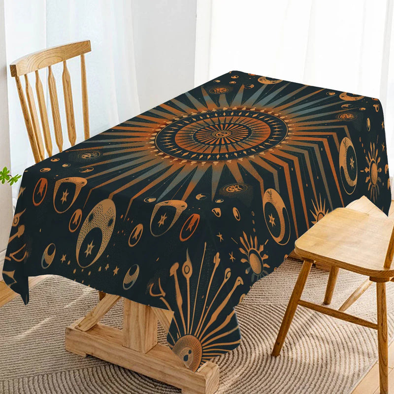 Axyaa Sun Moon Blues Table Runner for Home Kitchen Decor.