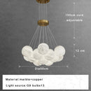 Axyaa White Marble Balls Chandelier - Luxury LED Lighting Fixture for Home Decor