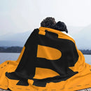 Axyaa Bitcoin Velvet Print Throw Blanket for Sofa, Car, or Bed - Super Soft Blockchain Blanket