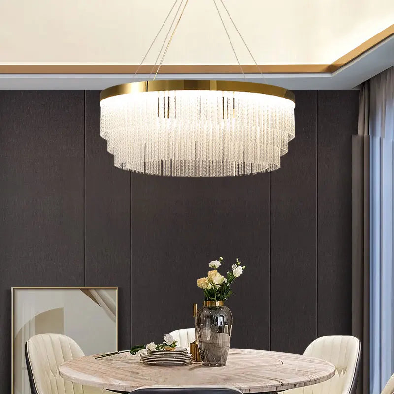 Axyaa Lumina Glass Chandelier - Modern Luxury Lighting for Living Spaces