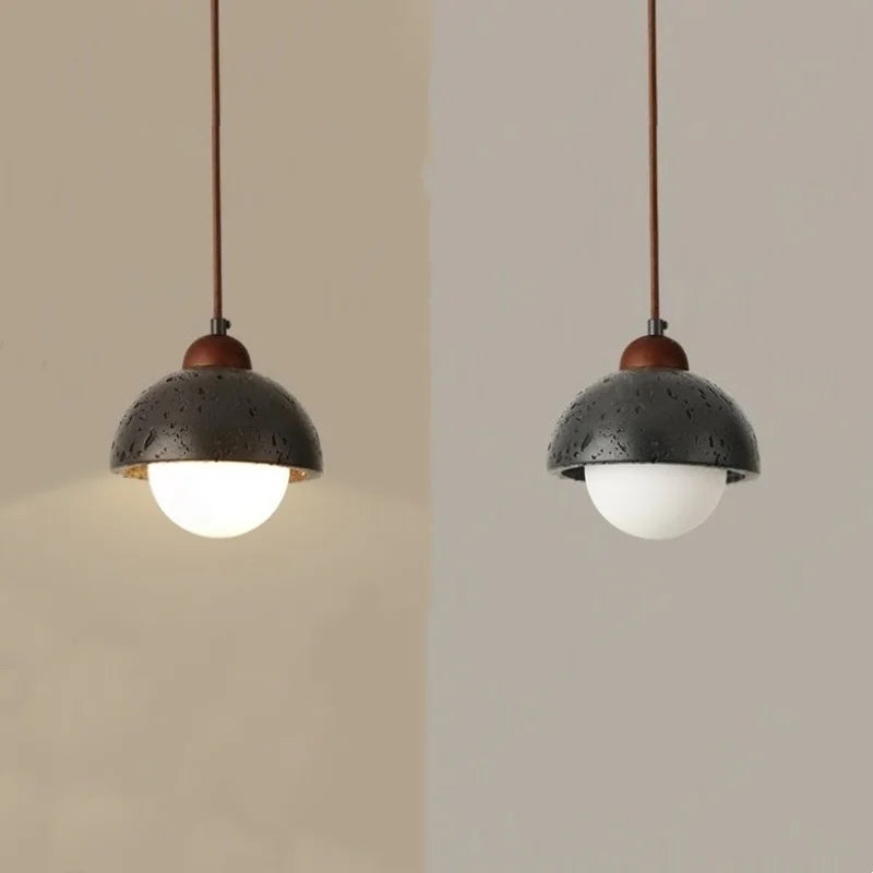 Axyaa Wabi Sabi LED Wall Light 70CM Black Travertine Bedside Lamps