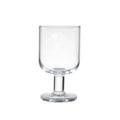 Axyaa Clear Glass Goblet with French Letters Prints - 280ml Short Stem Wine Cup