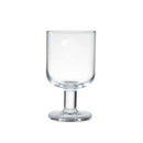 Axyaa Clear Glass Goblet with French Letters Prints - 280ml Short Stem Wine Cup