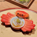 Axya Ceramic Crab Shells Dinner Plate Sushi Salad Bowl Snack Tray Dessert Fruit Plates