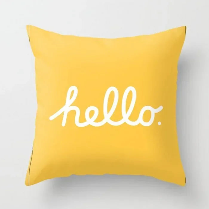 Yellow Giraffe Design Throw Pillow Cover for Home Decor by Axyaa